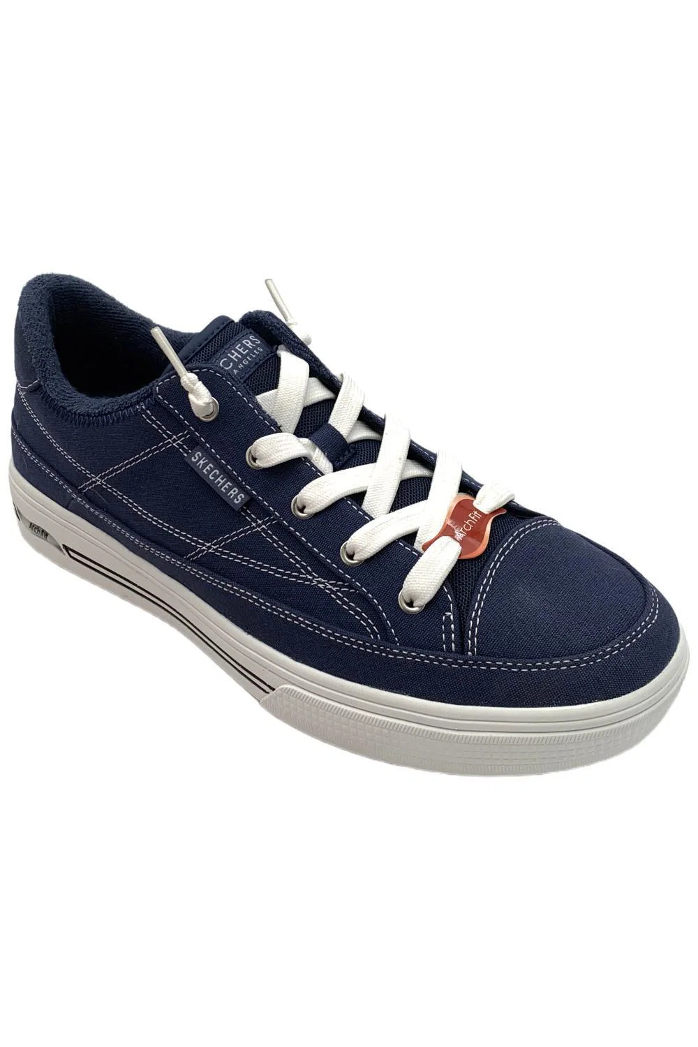 Skechers Women’s Street Arch Fit Arcade-Arcata Slip-On Sneaker Navy