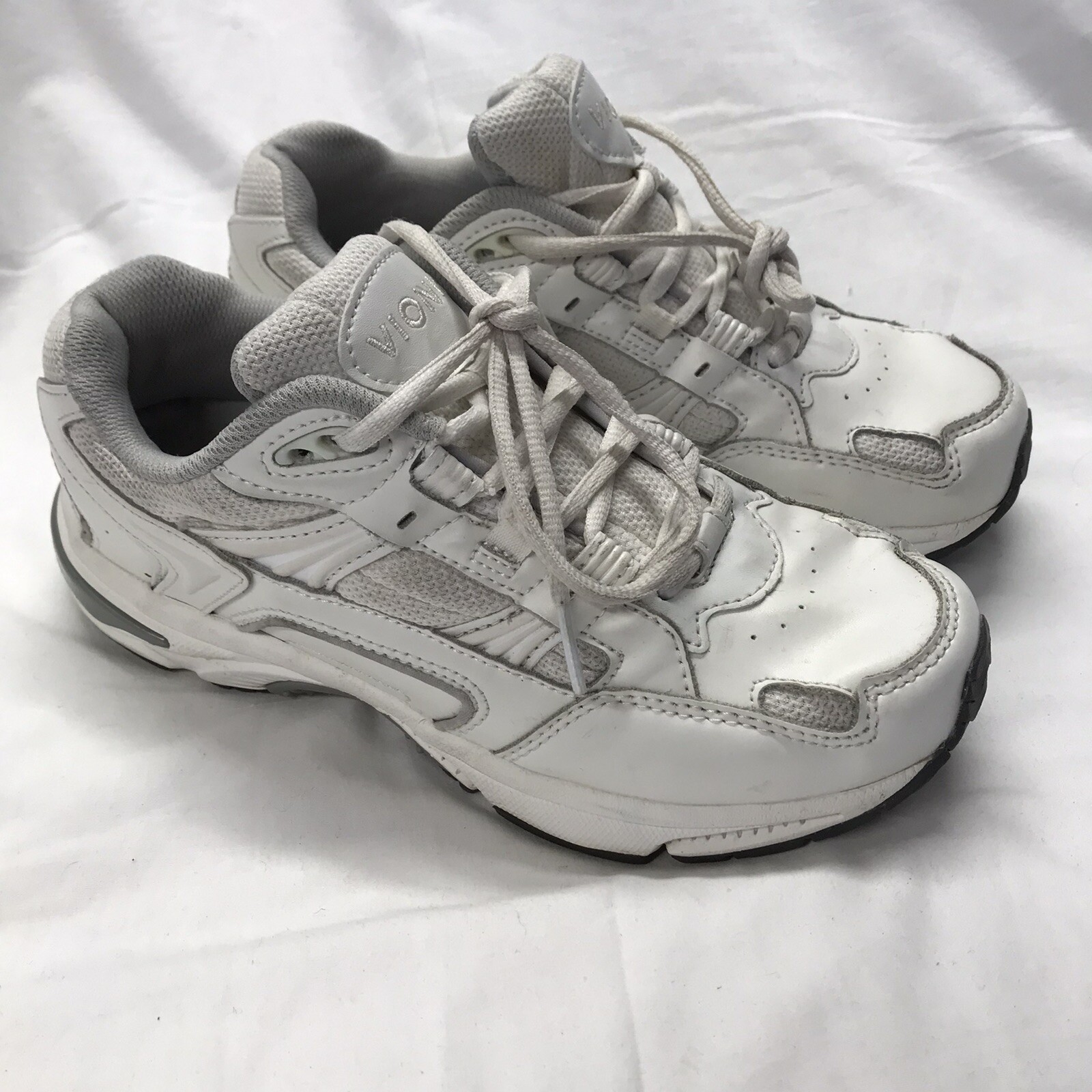 Vionic Womens 23 Walk White Gray Walking Tennis Shoes Sneakers 6.5 Medium (B,M)