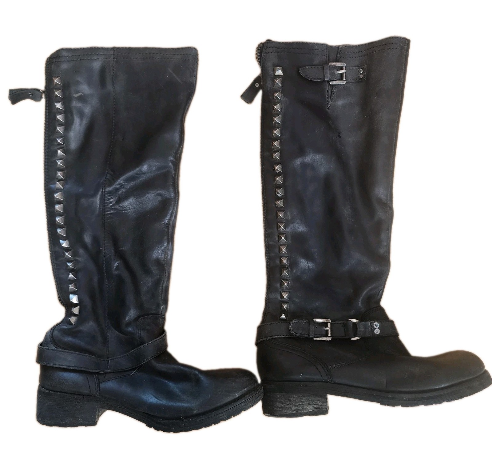 Modern Vice Queen Leather Studded Zipper Boots Women’s 6.5 14″