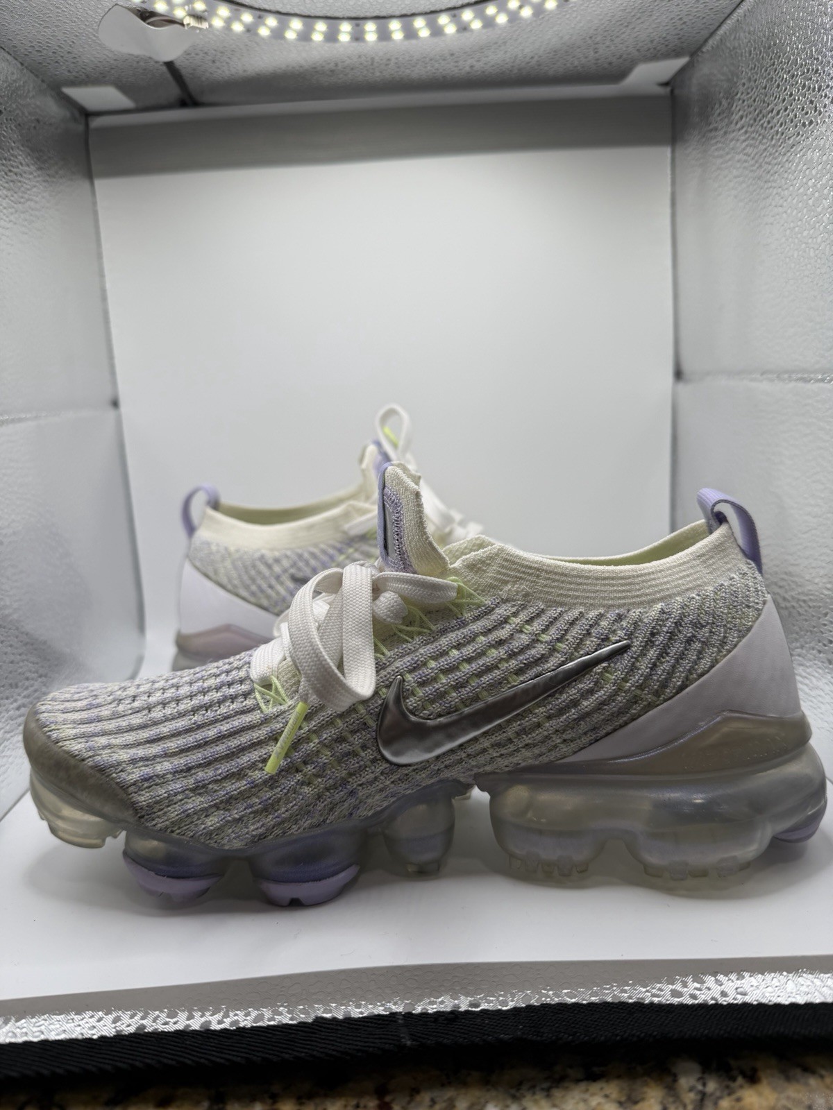 Nike Air VaporMax Flyknit 3 Barely Volt Lace-Up Low Top Sneaker AJ6910-102