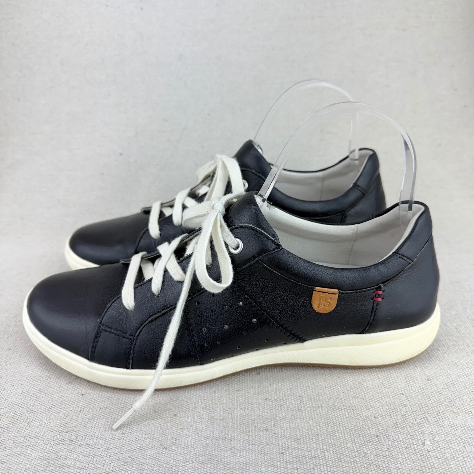 Josef Seibel Caren 01 Black Leather Low Top Sneakers Womens 39 Comfort Shoes