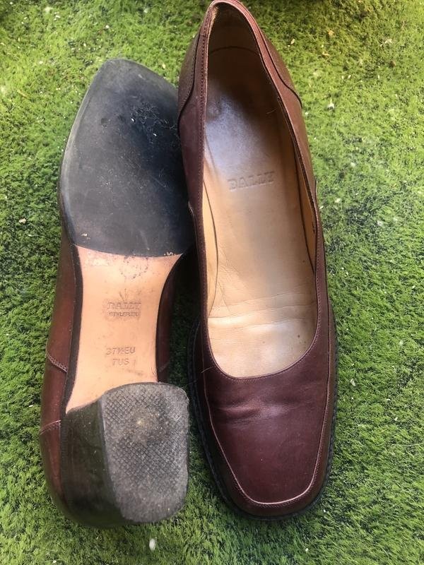 women bally heels brown leather 37.5