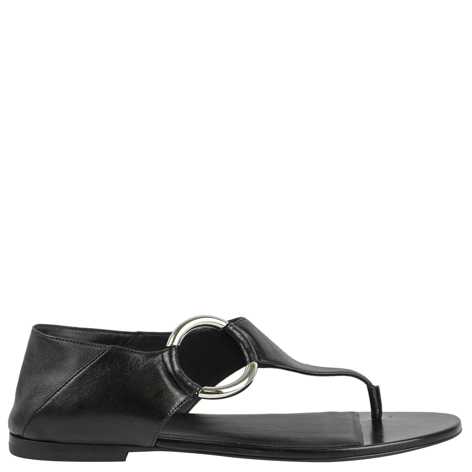 Saint Laurent Ring Sandals in Black