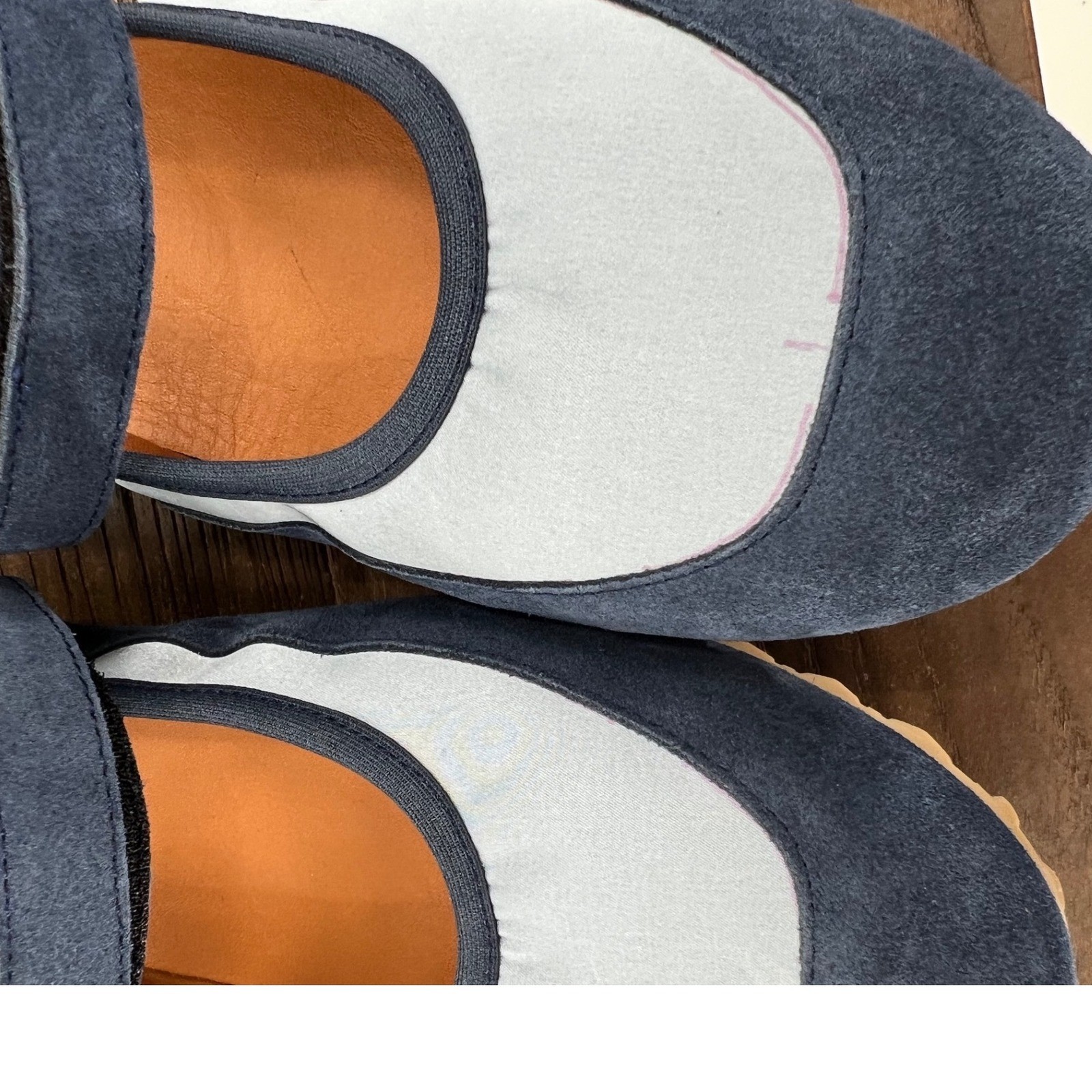 Maeve Blue Suede Satin Mary Jane Sneakers Size 41 Navy Light Blue NIB