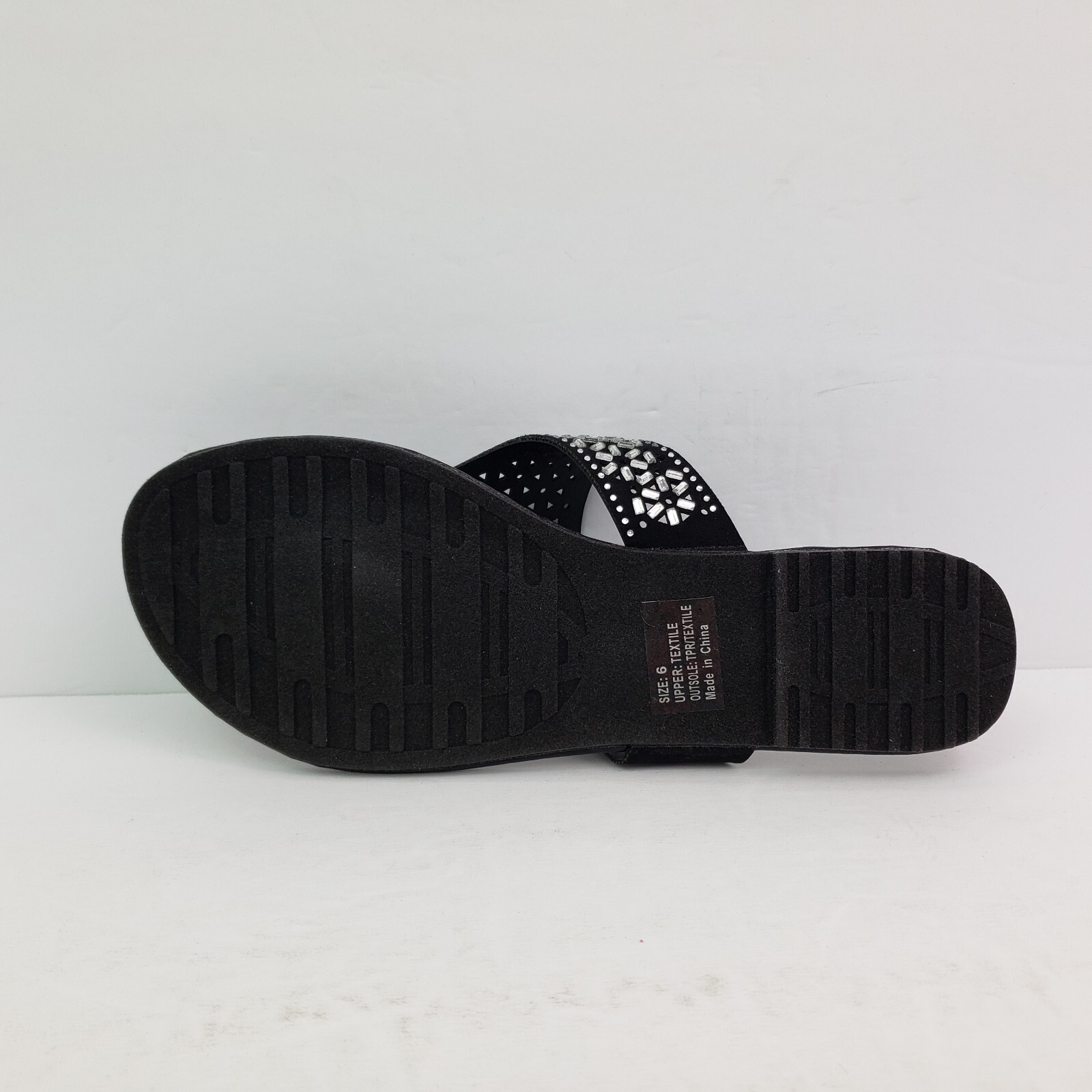 Olivia Miller Womens Size 6 Black Slip On Fashion Casual Thong Sandals