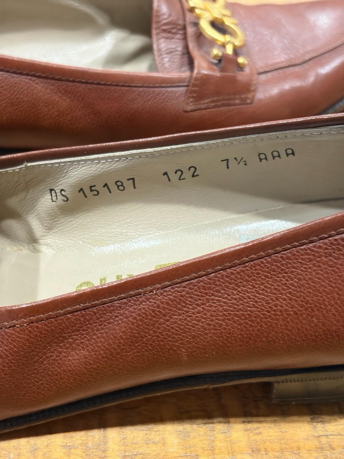 Salvatore Ferragamo women’s loafers size 7.5 AAA Ferragamo Sizing Camel Gold