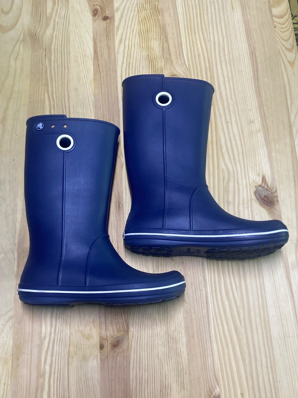 Crocs Women’s Jaunt Tall Rain Boots–Blue 10 Waterproof Lightweight Slip-on