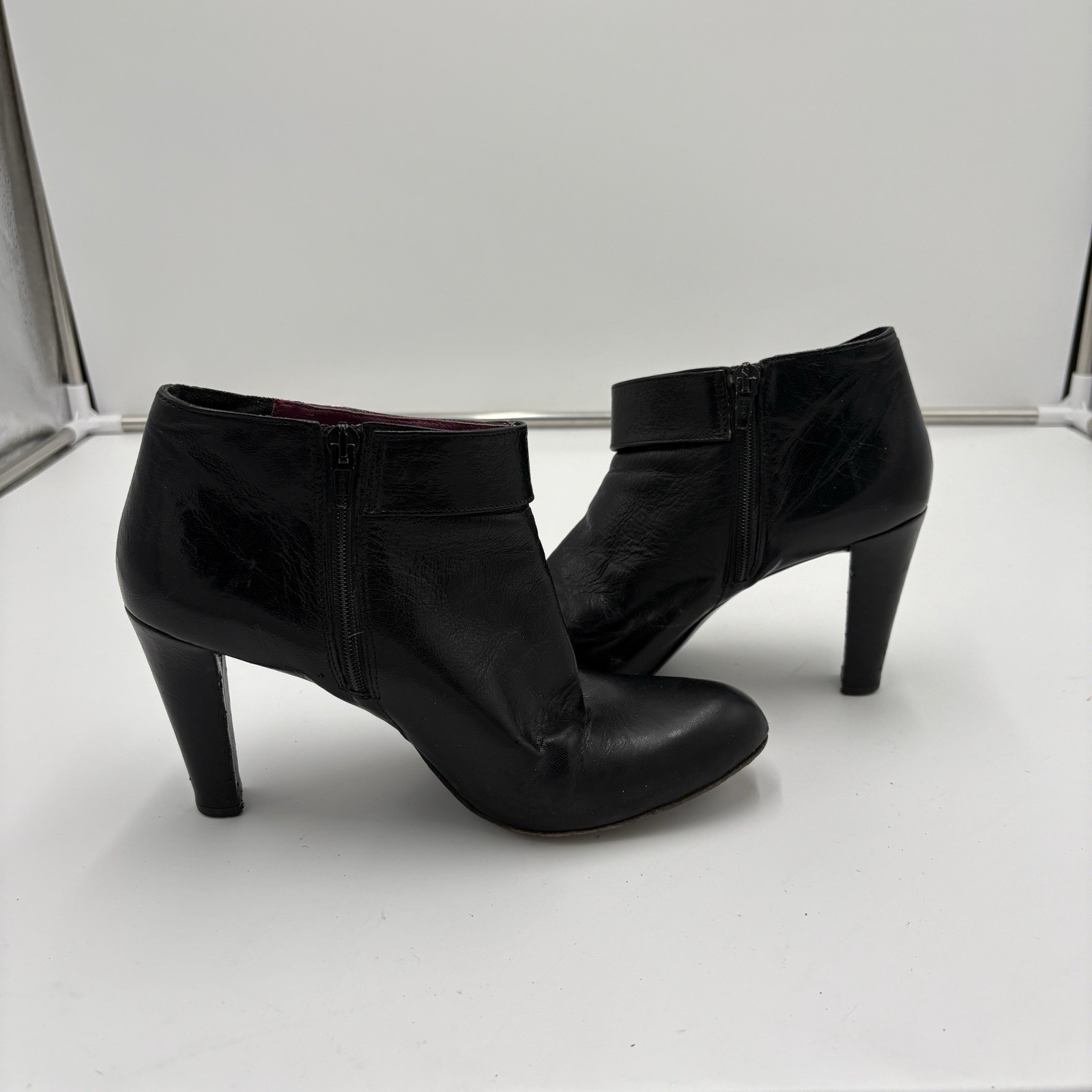 Coach Nicolete Vtg Black Leather Boot Bootie Whimsigoth Moto Buckle Women’s 8.5