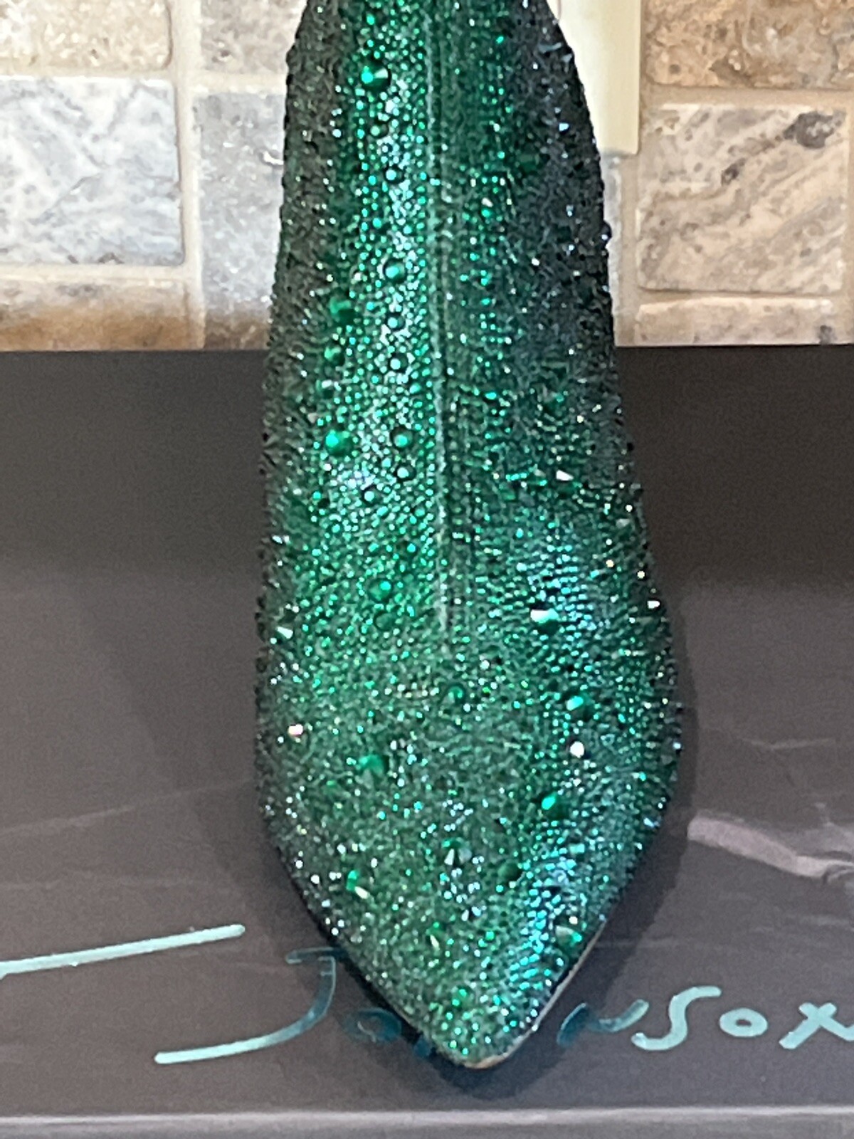 Betsey Johnson NWB Emerald Green Cady 373065 Rhinestone Boots Size 6.5