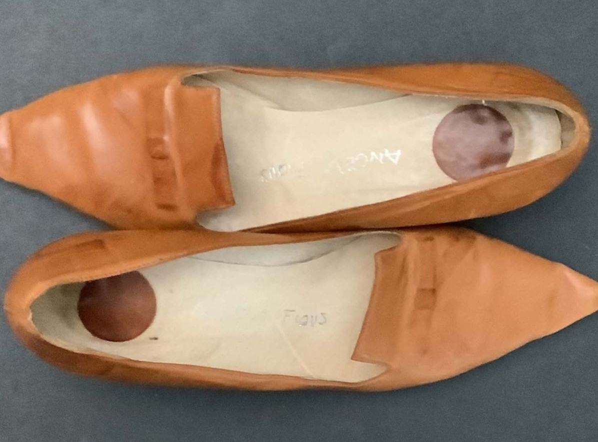 Angelo Figus Vintage Brown Leather Pointed-Toe High-Vamp Venetian Loafer Sz 7.5