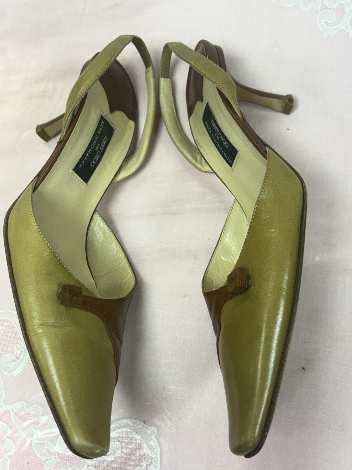 Jimmy Choo for Anya Hindmarch-Women-Beige/Brown heel Shoesd.Us Sz-6/Eur-36,5.Ita