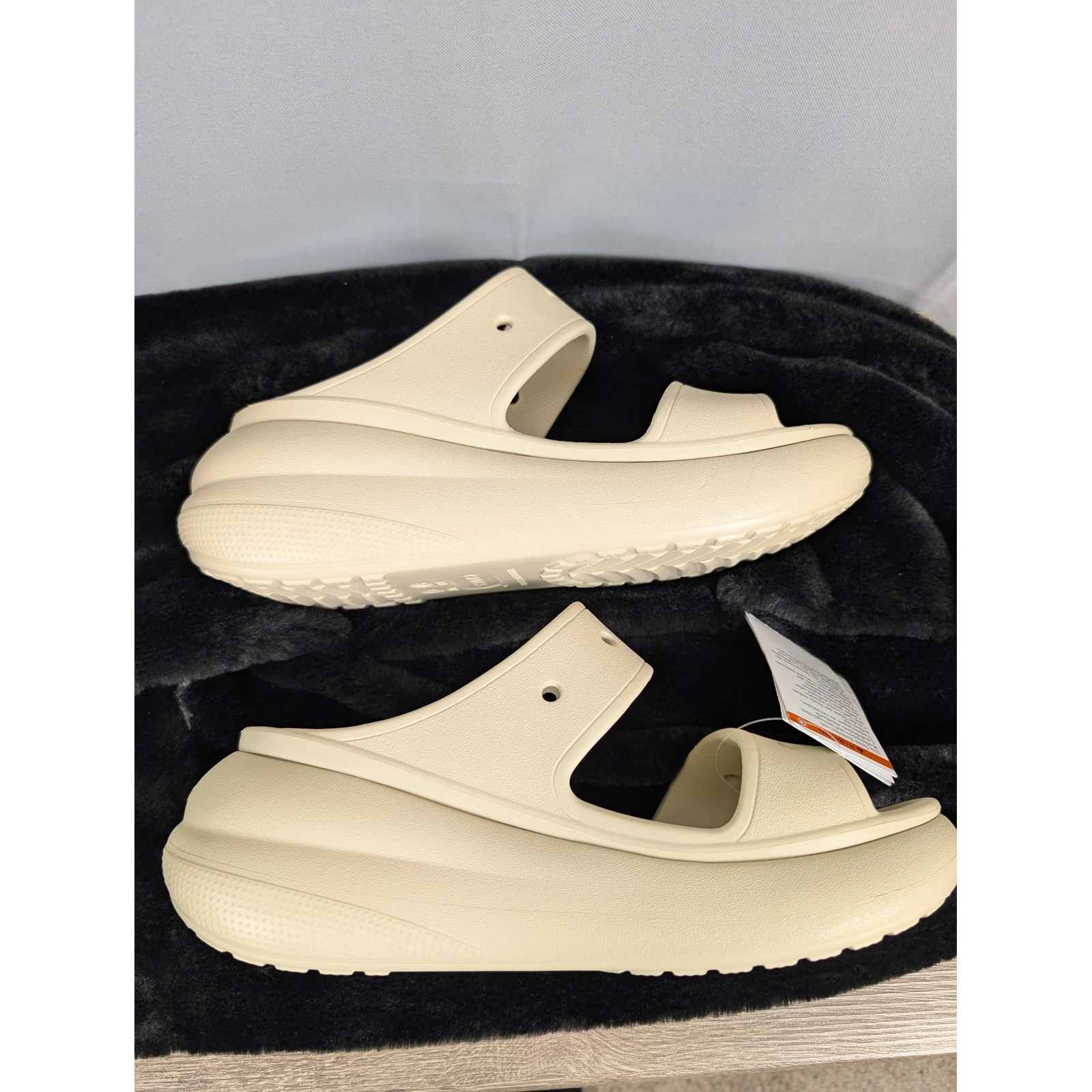 Crocs Classic Crush Sandal Women SZ-11 Men SZ-9 Bone New Platform Slide