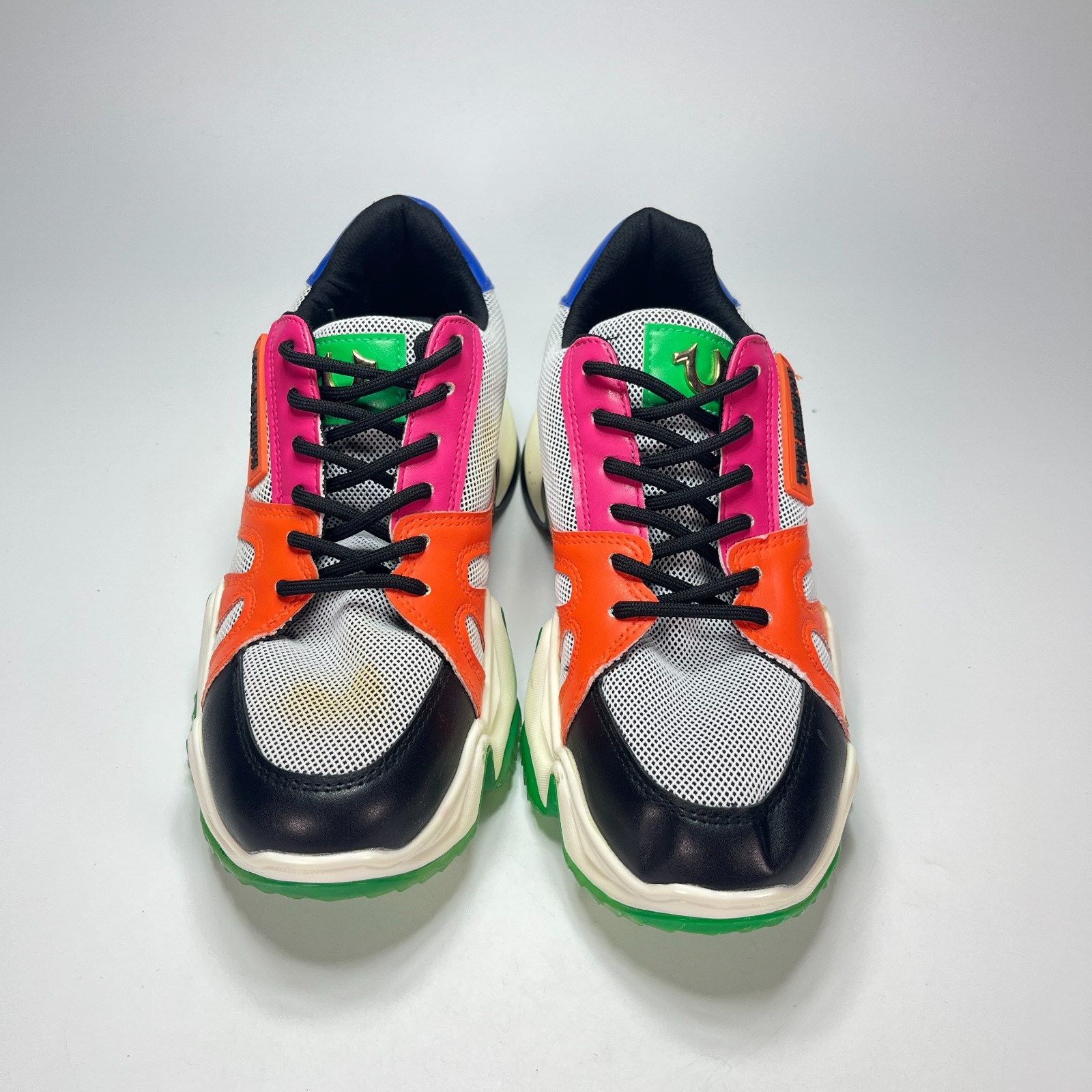True Religion Green Orange Colorblock Sneakers Street Style Women’s Size 8.5