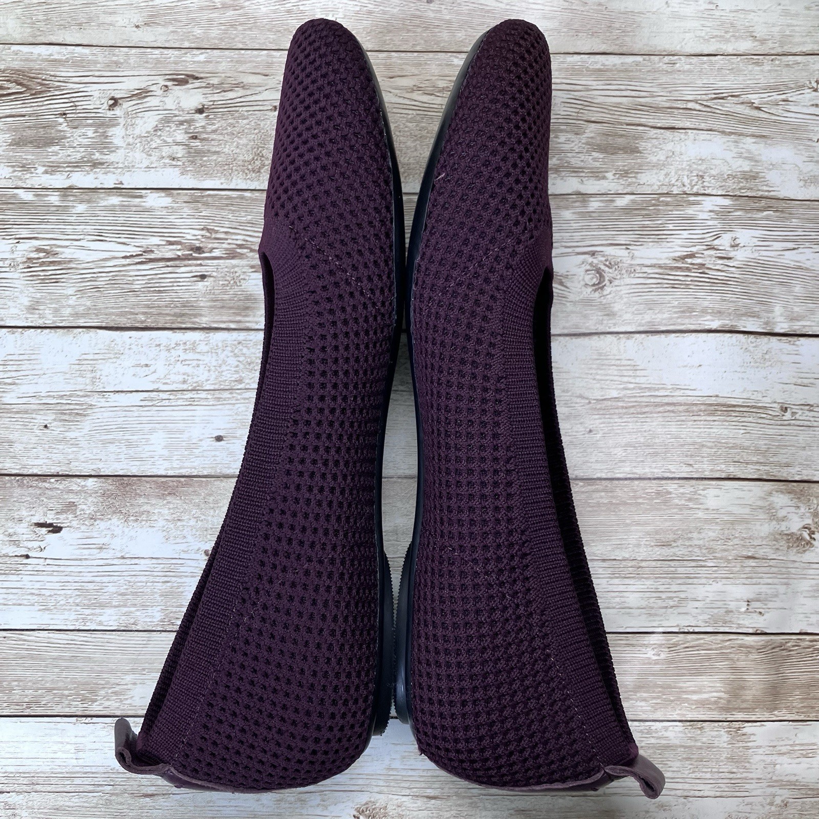 Vaneli Burgundy Maroon Knit Ballet Flats Arch Support Cushioned Womens 9N Narrow