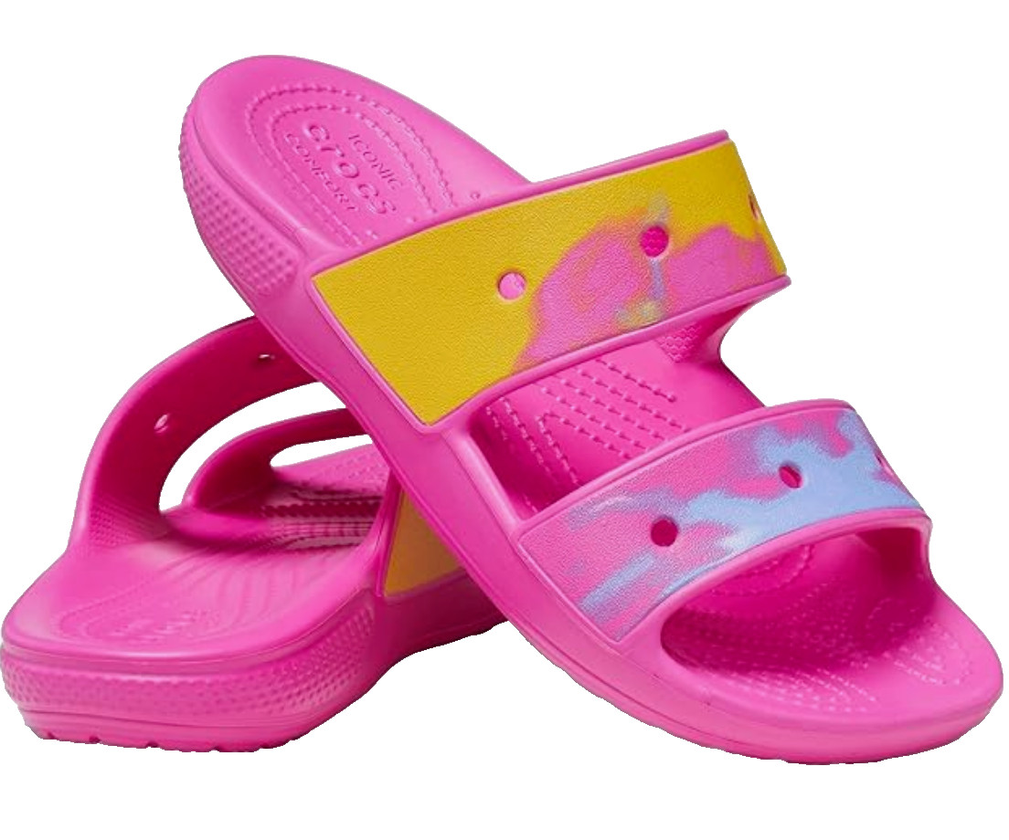 Crocs Unisex Size m10/w12 – Classic Tie Dye Two-Strap Sandals Slide
