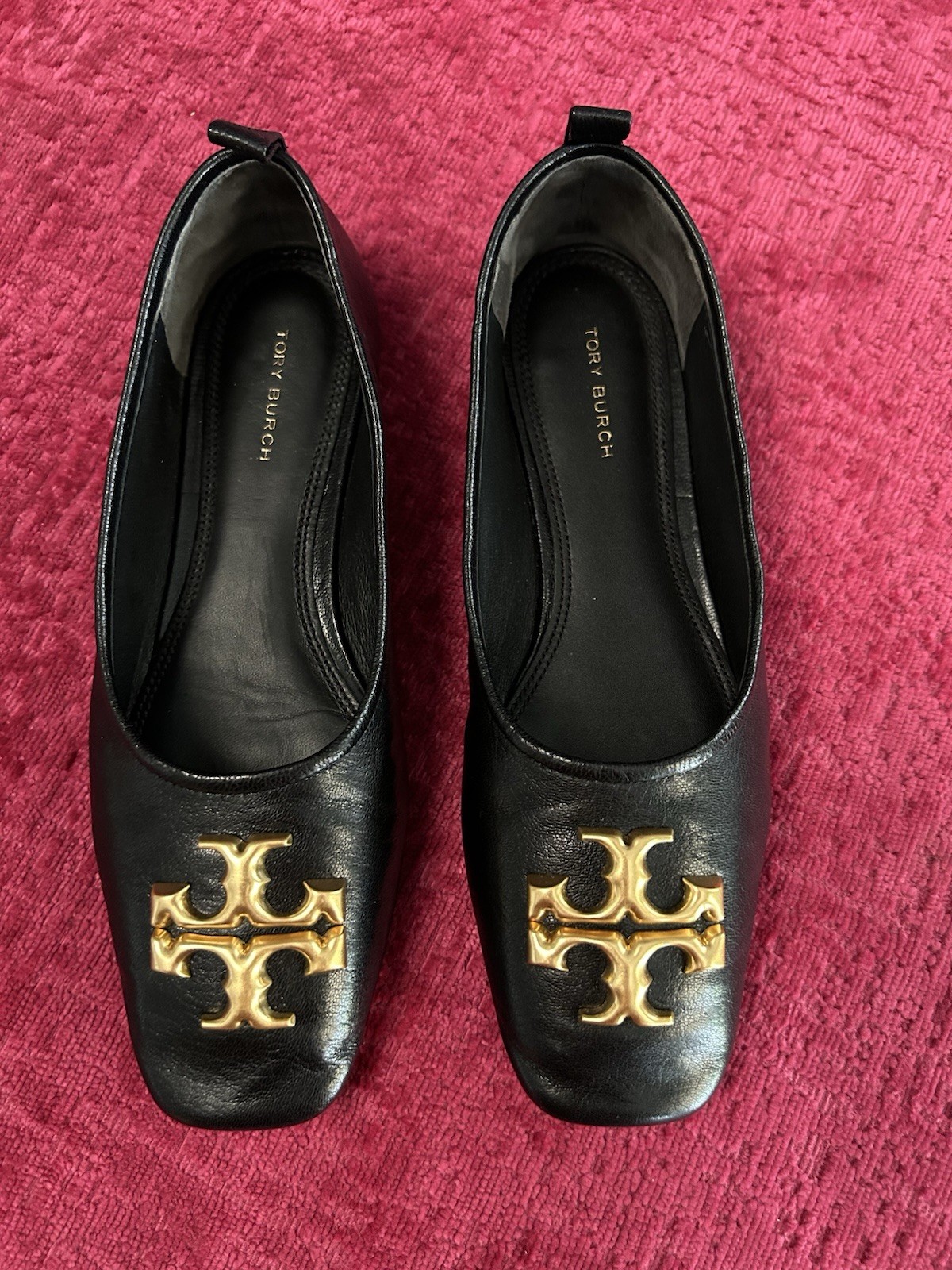 Tory Burch Eleanor Ballet Flat Perfect Black Style 141296 Size 6.5 M