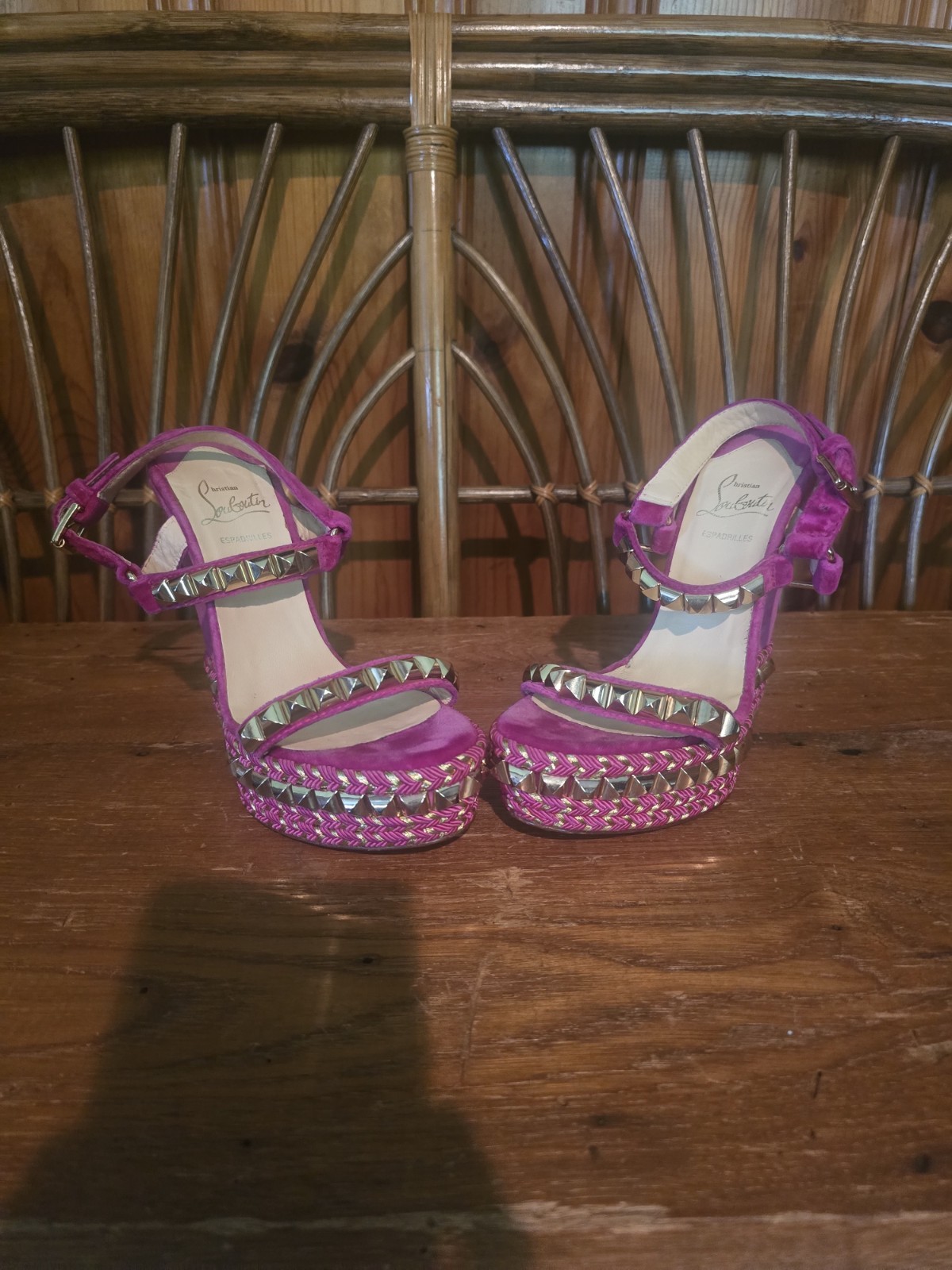 Christian Louboutin Espadrille Studded Sandals Size 6