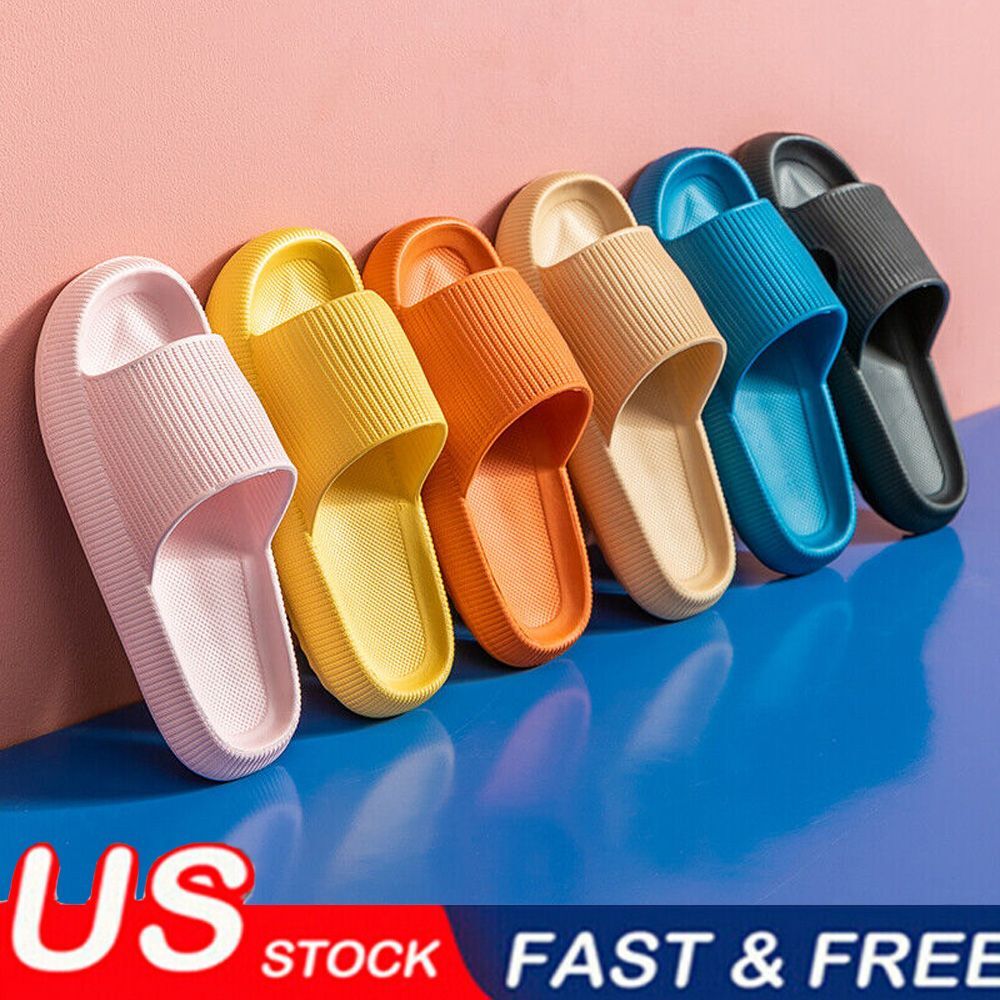Men Women Pillow Sandals Ultra-Soft Cloud Slippers Shoes Anti-Slip Home Outdoor