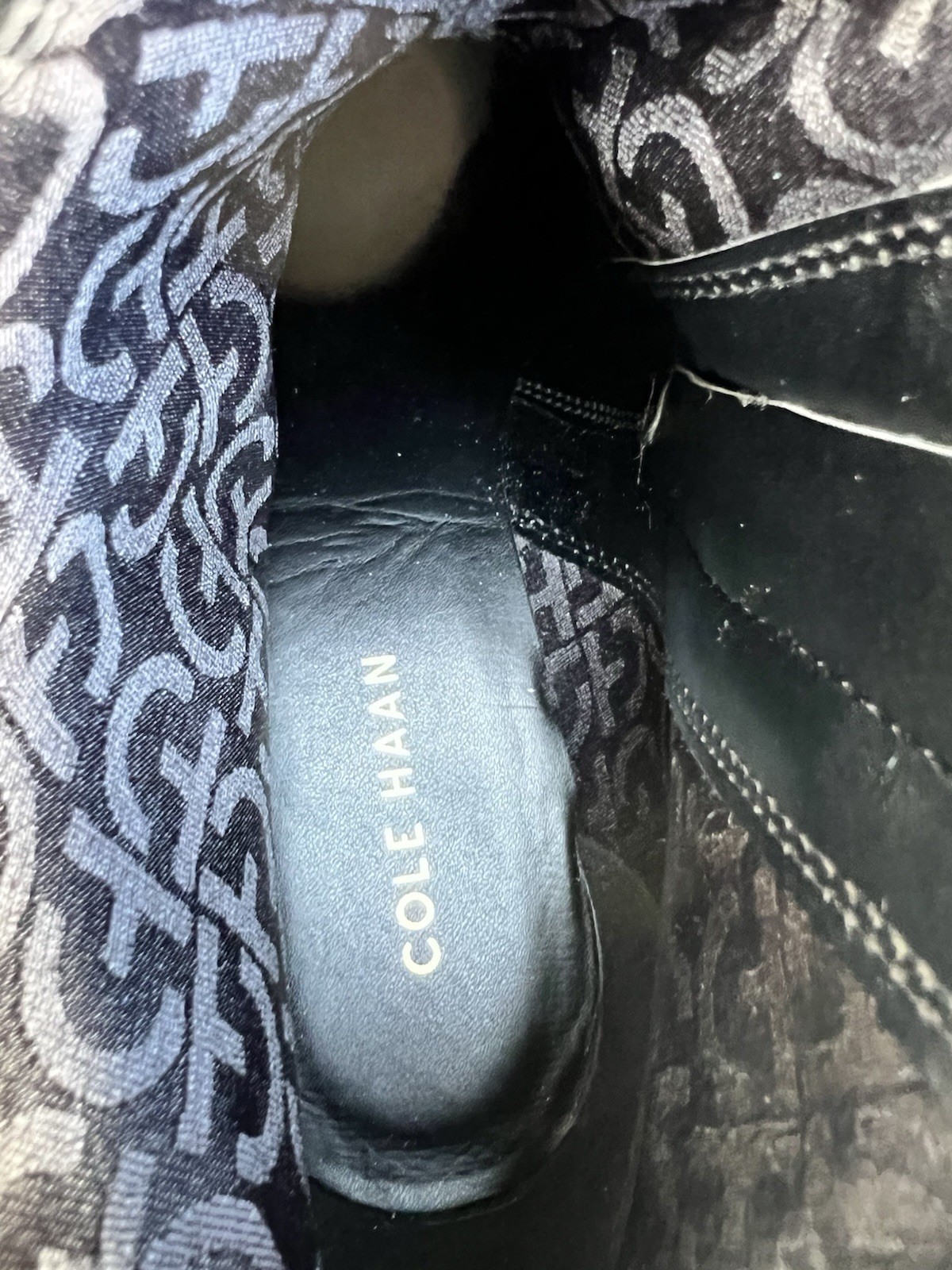 COLE HAAN Rosalyn Waterproof Ankle Strap Side Zip Black Leather Boots Women’s 7