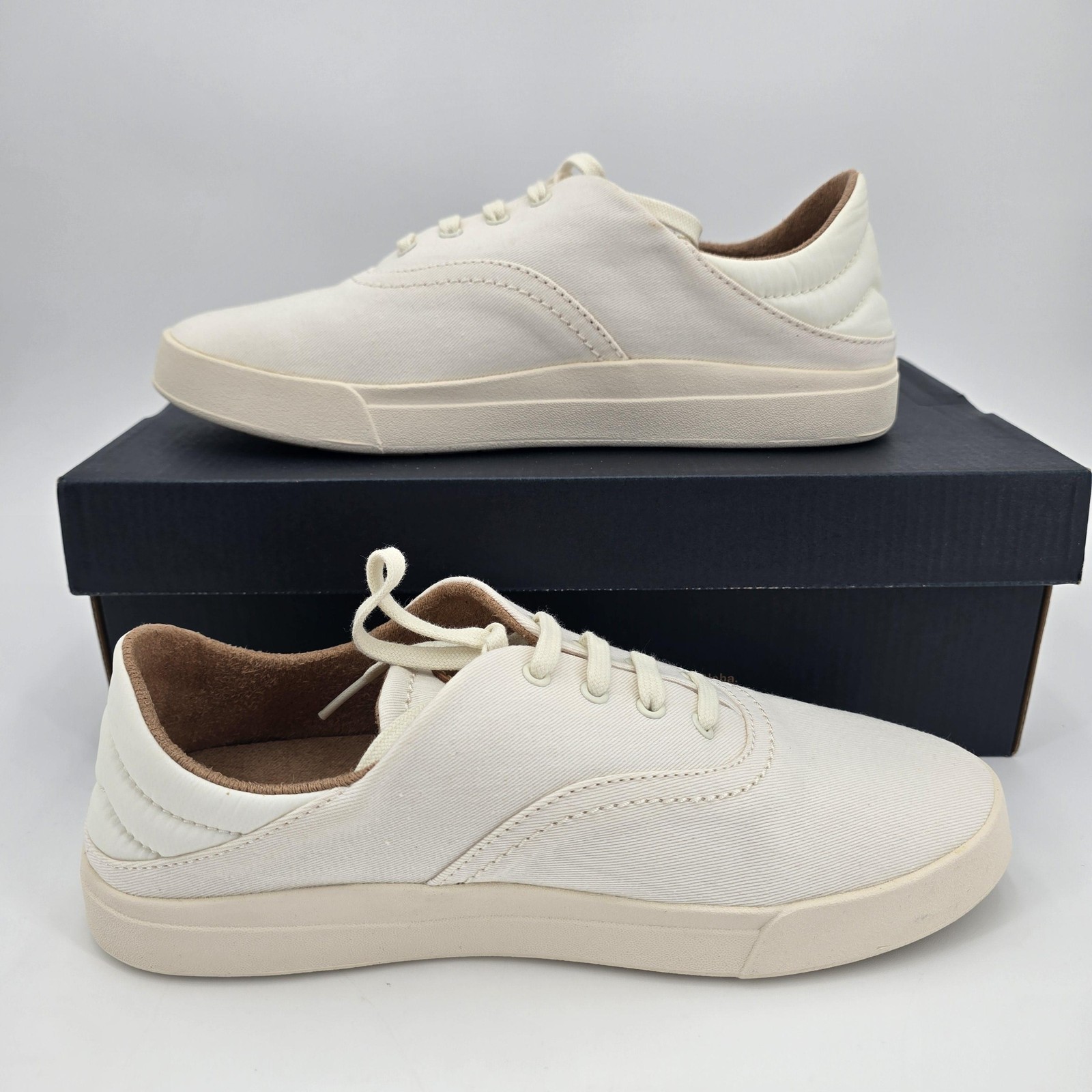 OluKai Kohu Shoes Womens 8 Off White Canvas Walking Casual Sneakers 20516-1818