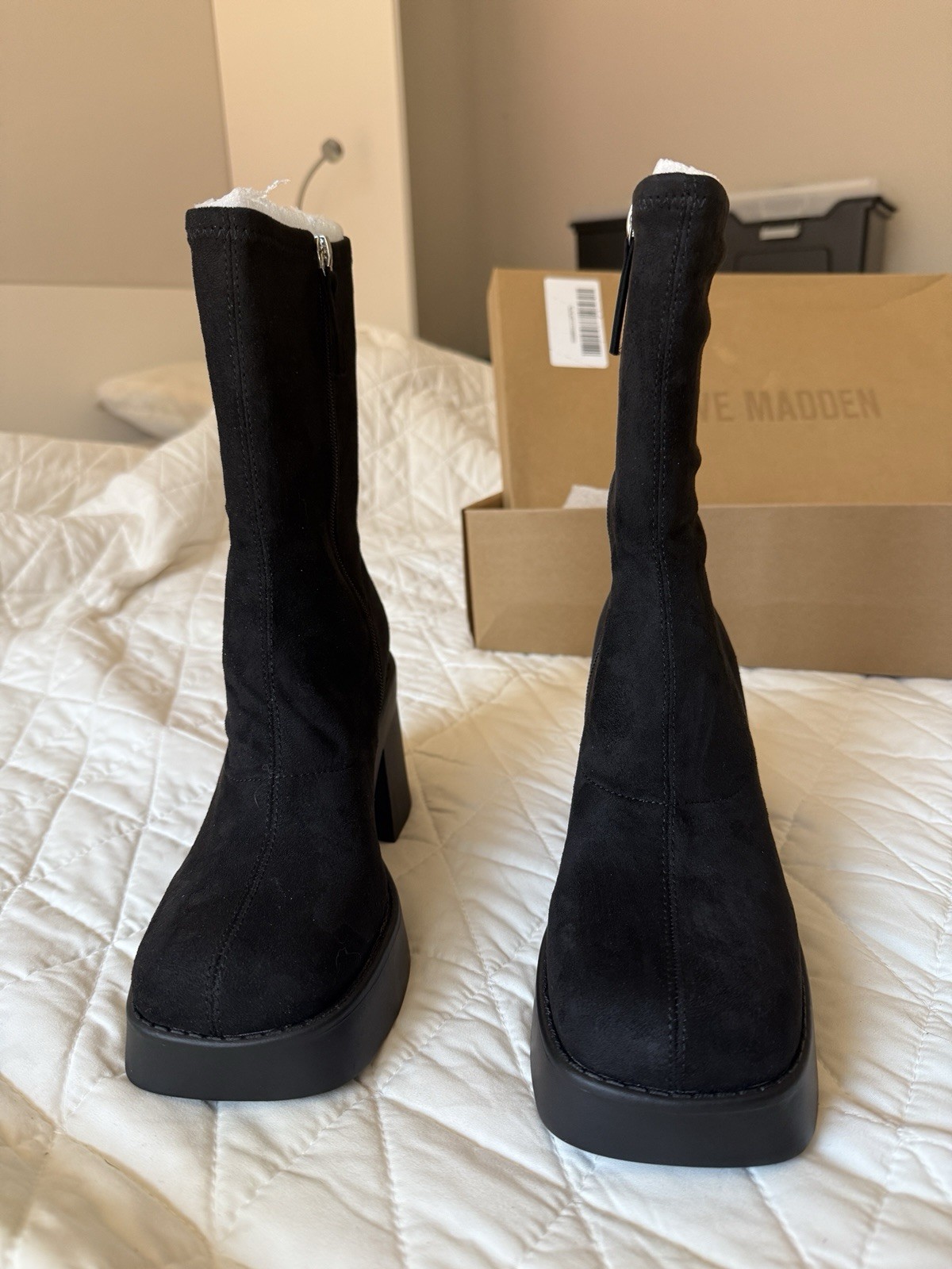 Steve Madden Klayton Sz 8.5 Platform Half-calf Block Heel Women’s Boots