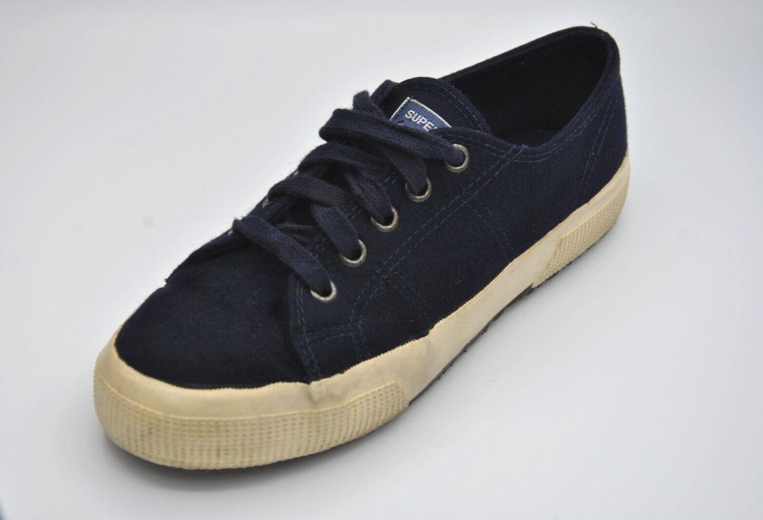 Superga Loro Piana Cashmere Women Shoes Sneakers EUR 36 USA 5 Navy Blue 7823S