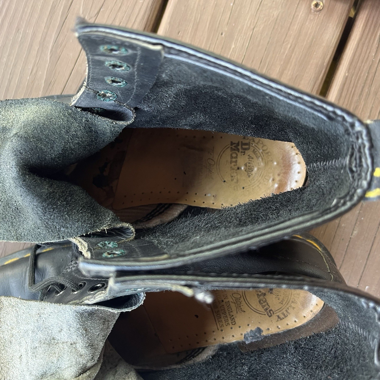 Vintage Dr. Martens 1460 Made England 80s Black Leather 8-Eye Boots UK 6 AirWair
