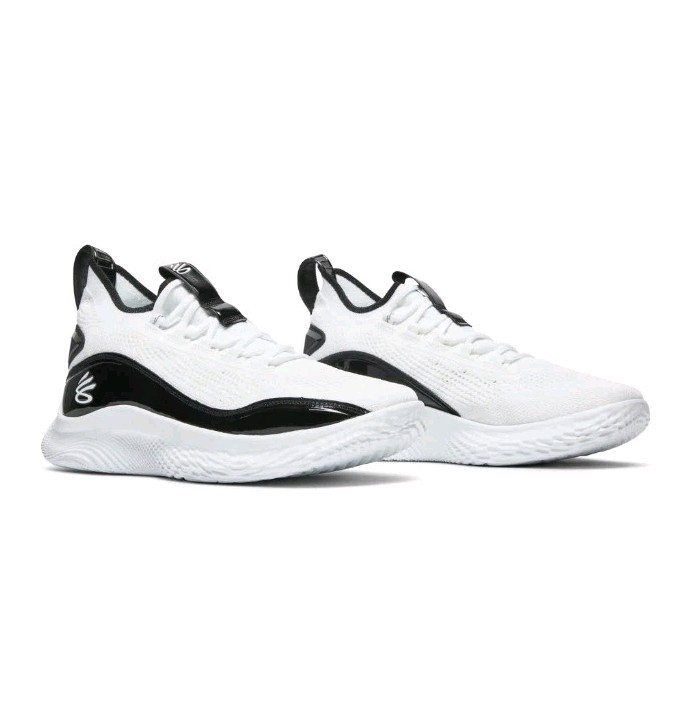 Under Armour Curry Flow 8 Basketball Shoes Size 11 White Black 3024785-111 EUC