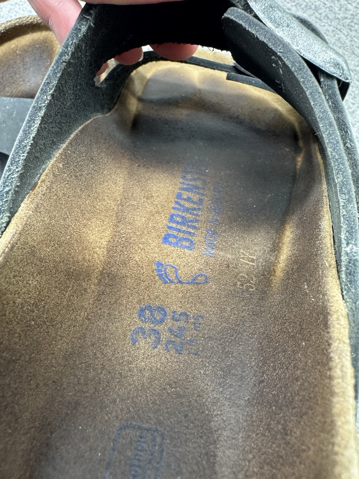 Birkenstock Arizona Soft Footbed Black Suede Leather Sandals 38 Woman’s 8