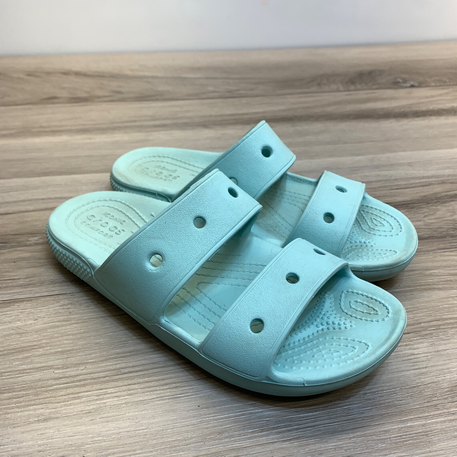 Crocs Classic 206761 Two-Strap Sandals Slides Light Blue Mens 4 Womens 6
