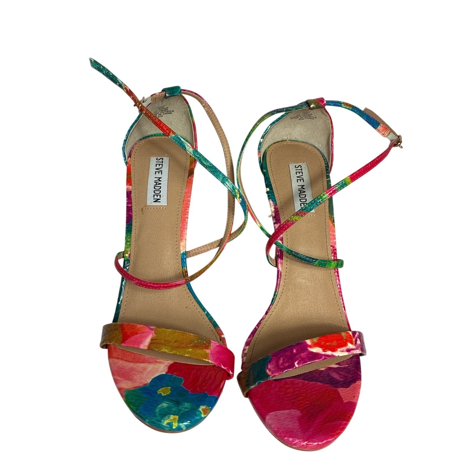 Steve Madden Multicolor Strappy Heels Sandals Women’s Size 11