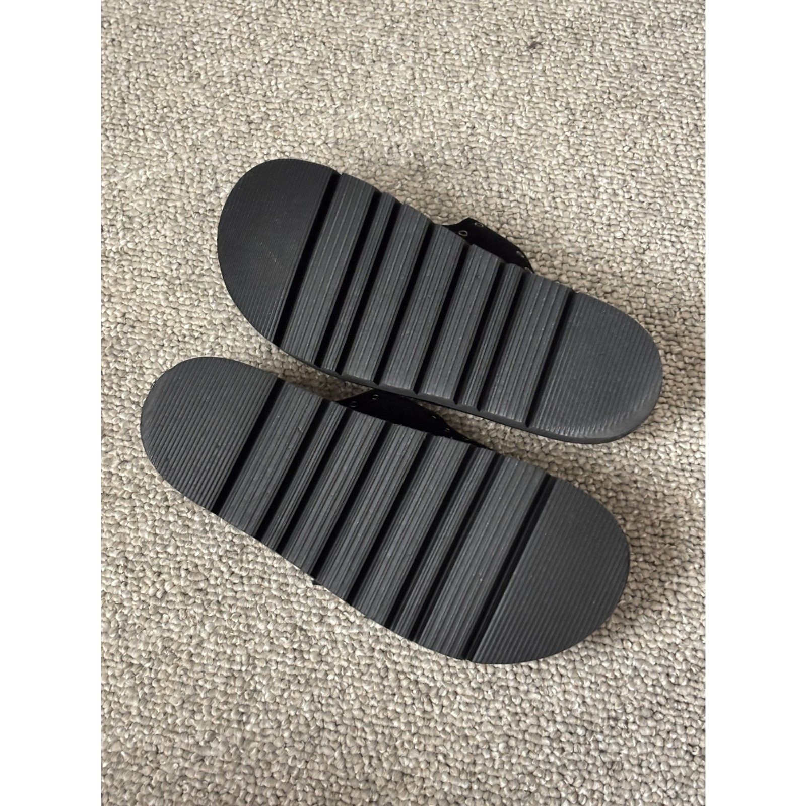 Jon Josef «Bold» Black Suede Grommet Sandals Size 9-9.5