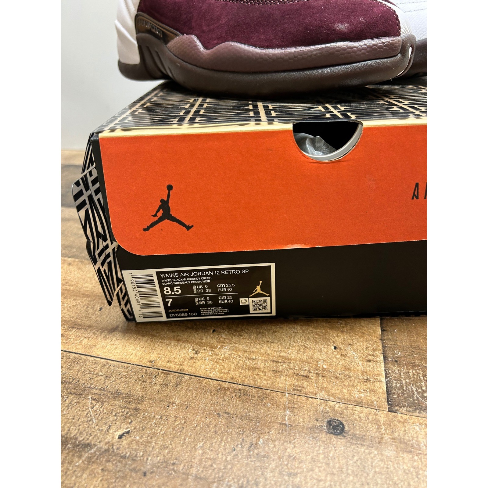 Jordan 12 Retro SP A Ma Maniére Burgundy Crush White DV0702 110 Women 8.5 Men 7