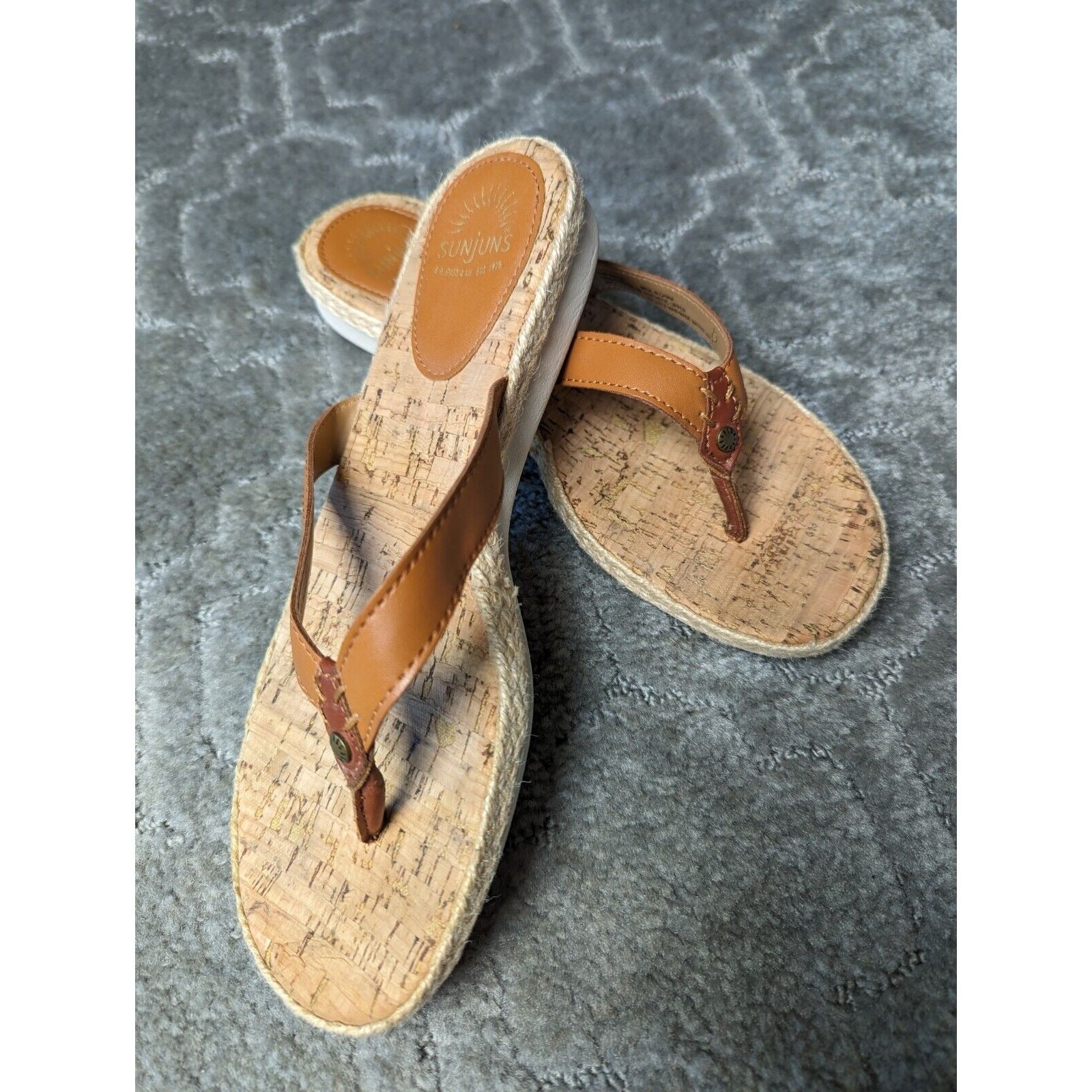 Bass Sunjuns Sunshine Cork Sandals WOMENS SIZE 8M comfy casual travel summer