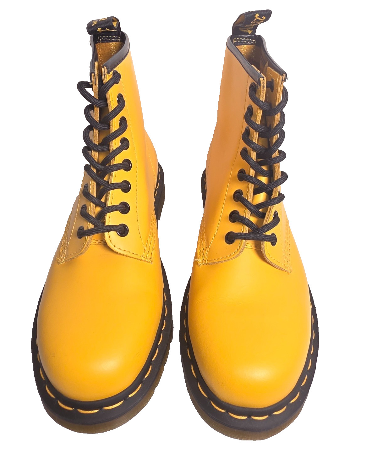 New Dr Martens 1460 Smooth Leather Yellow Combat Boots Men 7 Women 8 Lace Up