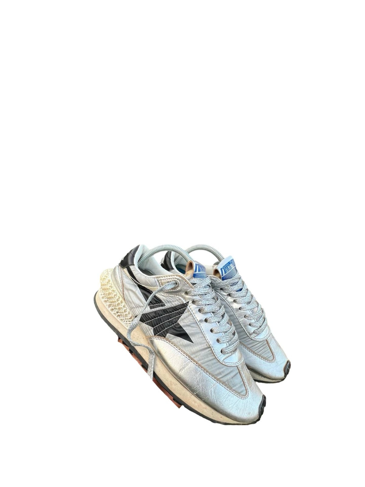 Golden Goose Marathon R Silver Metallic Sneakers EU 37 US 7 Made in Italy