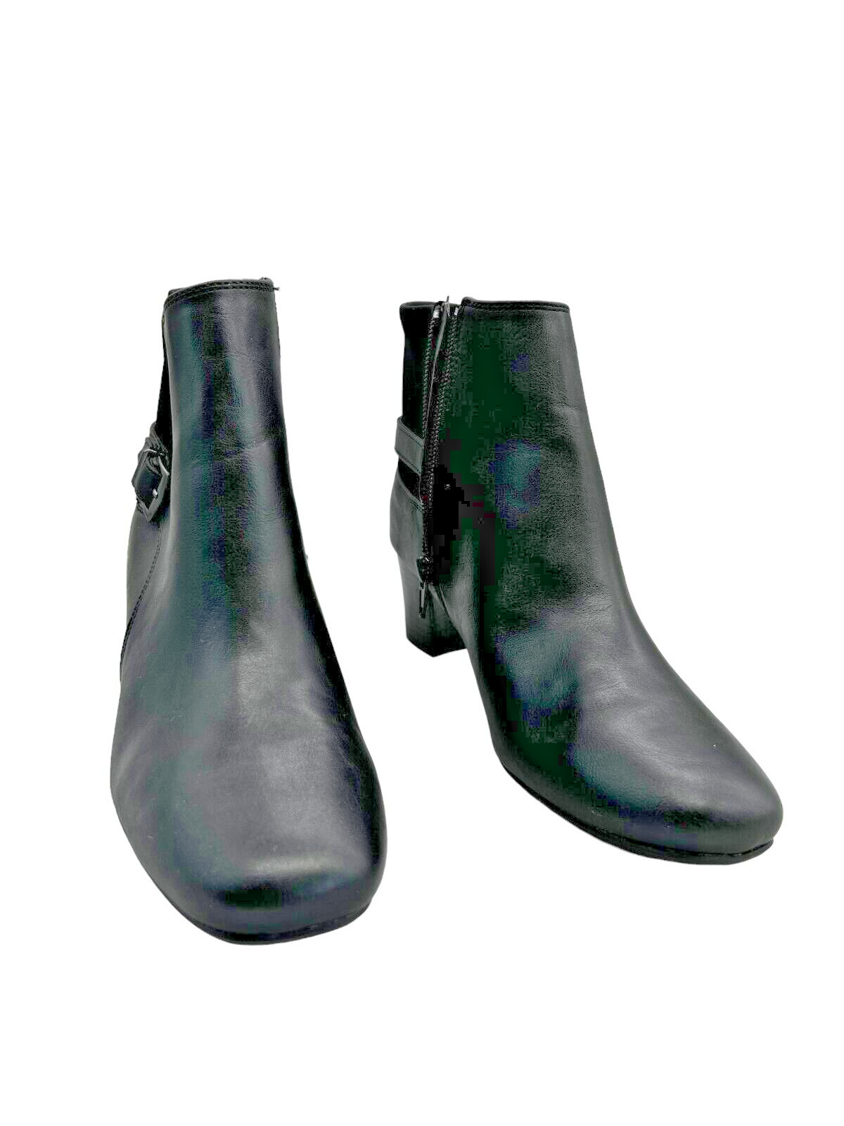 East 5th Women’s Black Leather 3 1/4 inch Heel Ankle Boots Size 7.5