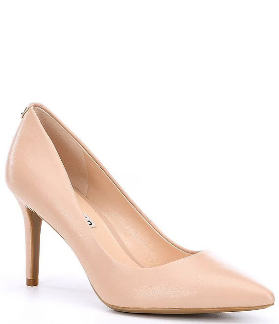 KARL LAGERFELD PARIS Royale Leather Stiletto Pumps – Nude – Size US 7.5 / EU 38