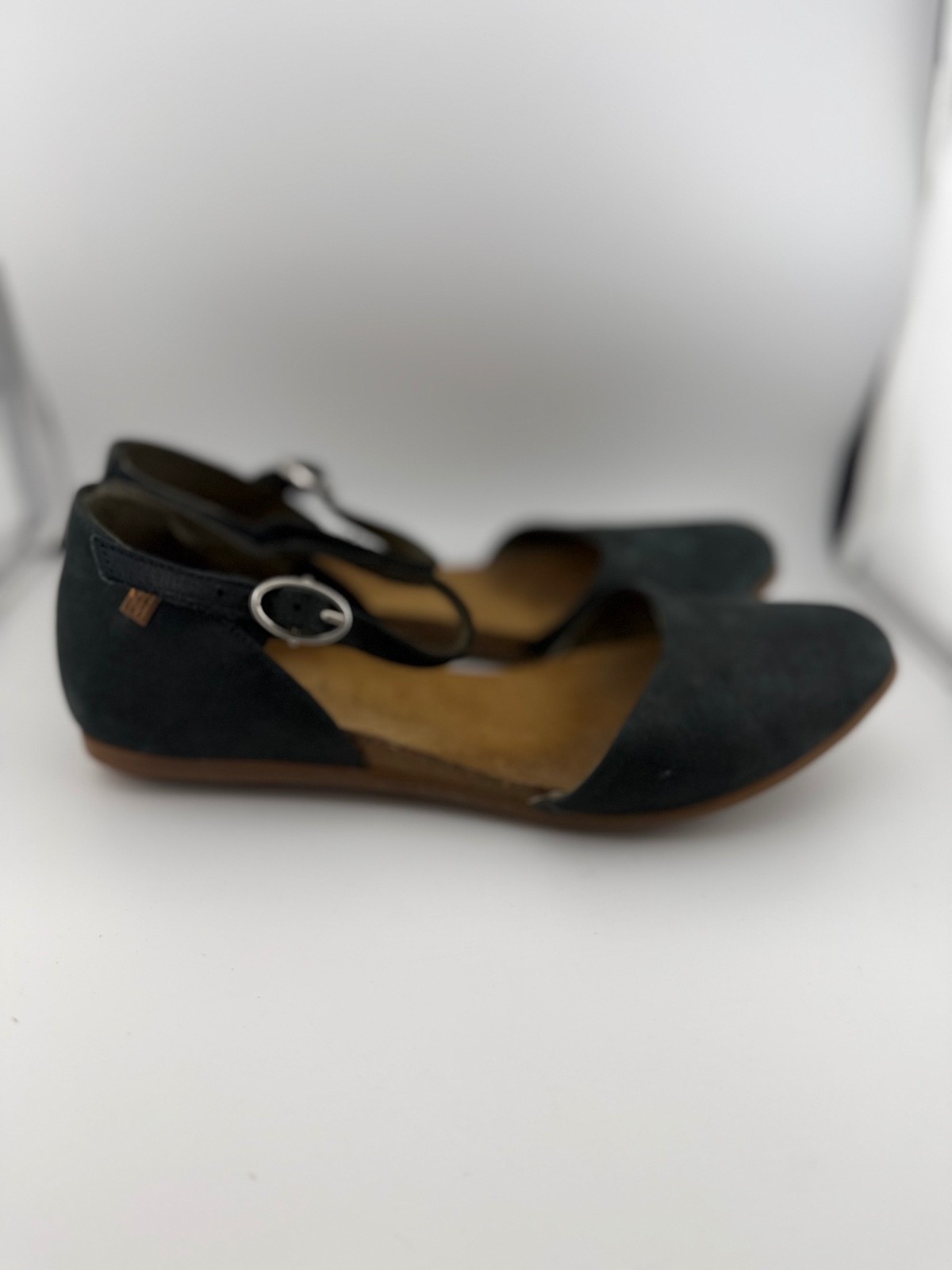 El Naturalista Stella Ballerina Ankle Strap Flats, Size 40
