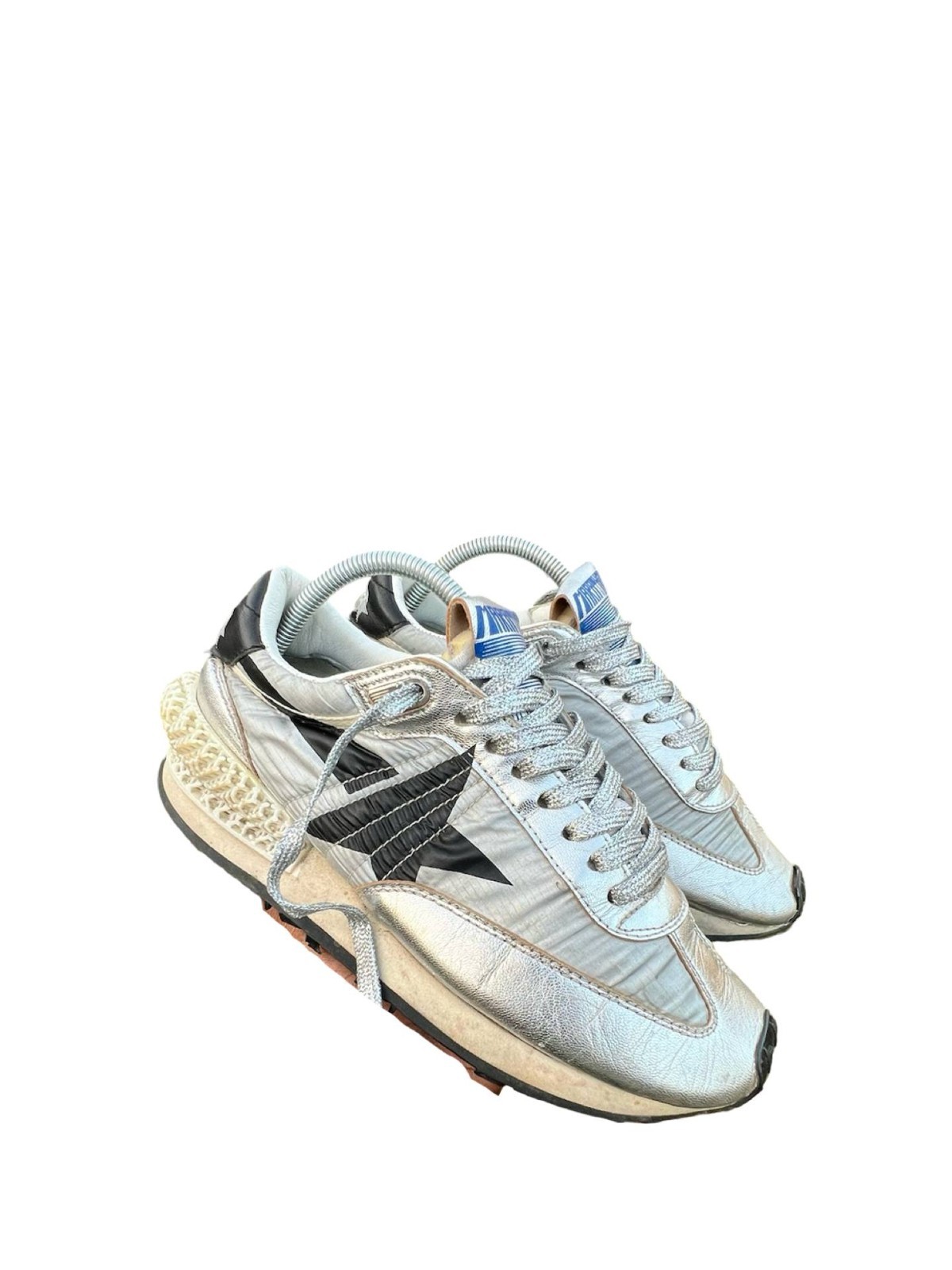 Golden Goose Marathon R Silver Metallic Sneakers EU 37 US 7 Made in Italy