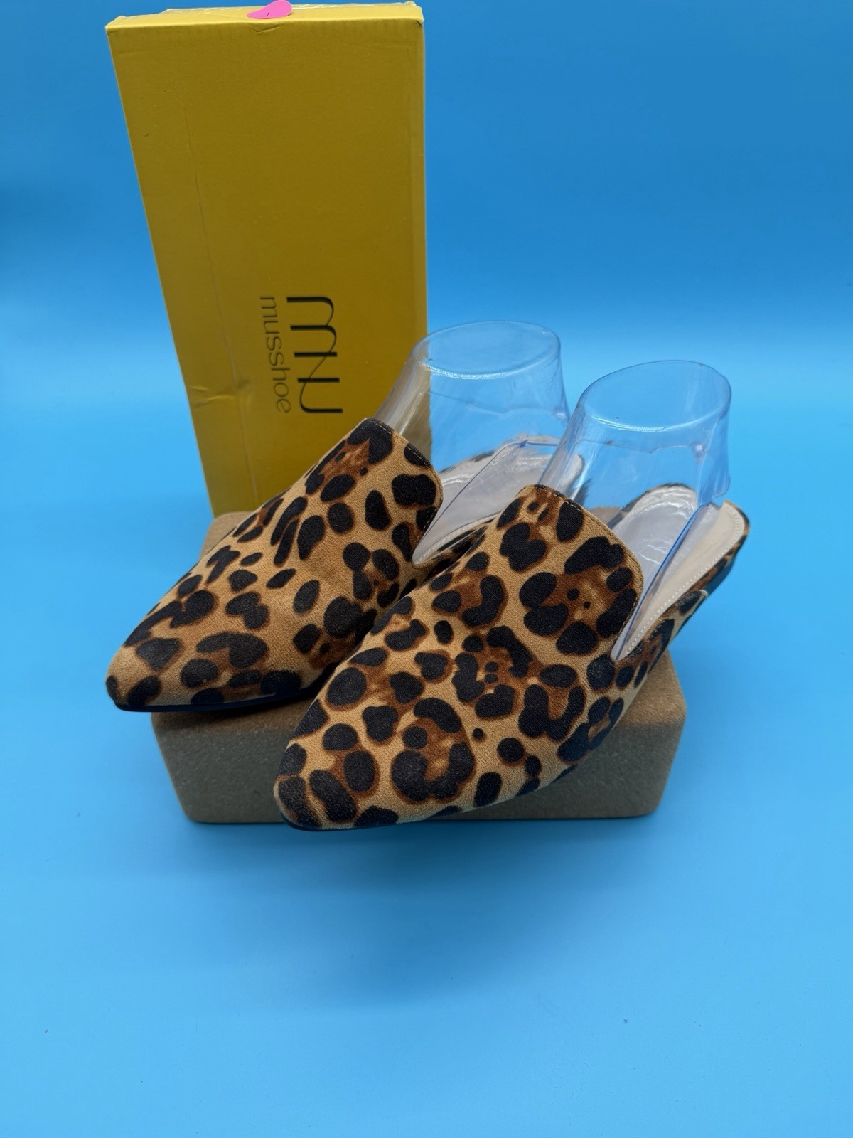 Musshoe Women’s Mules Dress Slip On leopard Print Size US 8