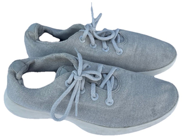 Allbirds The Wool Runners Women’s M11 Gray Yellow Merino Washable Sneakers