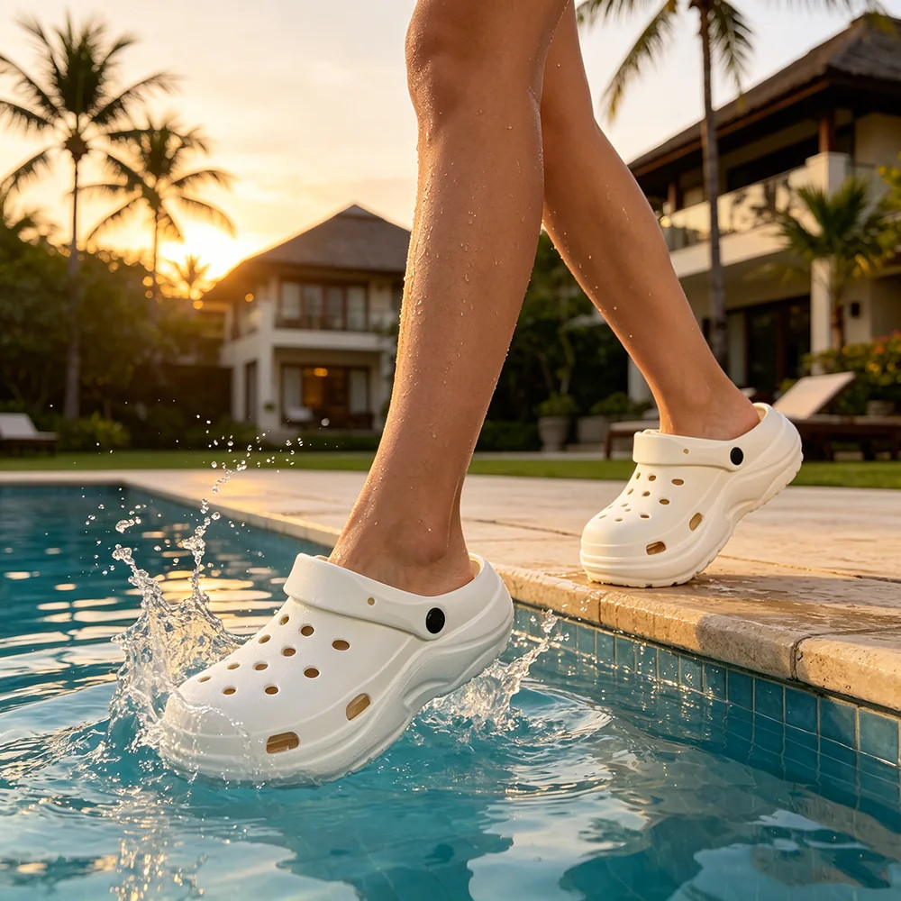 Women Thick Bottom Garden Clogs Shoes Cute Outdoor Hole Shoes EVA Casual Slip on