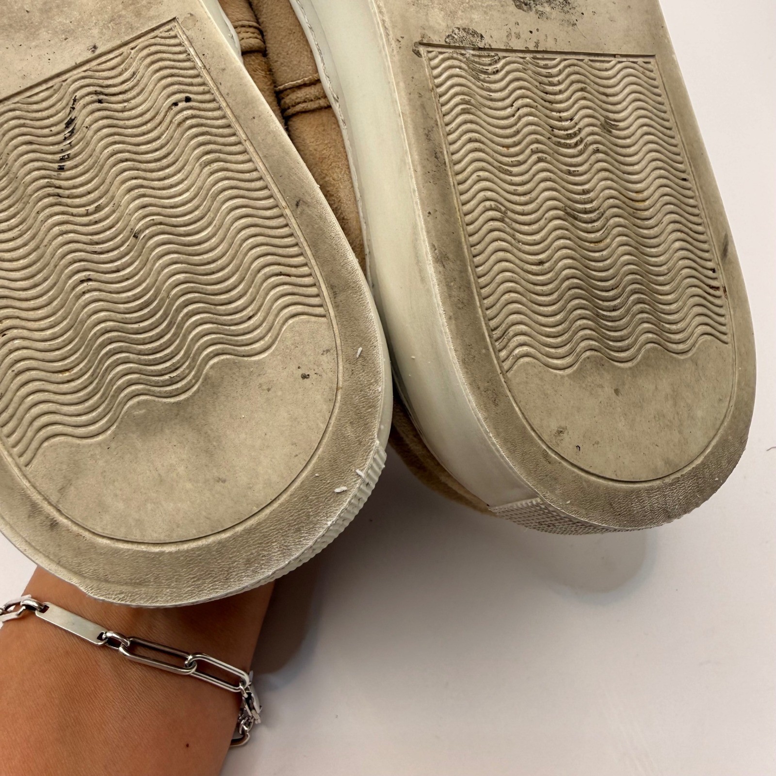 Jenni Kayne Womens Tan Suede Slip On Sneaker 8746 Made in Italy Size 38