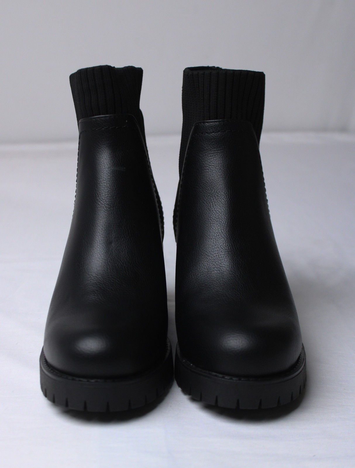 MIA Women’s Vegan Leather Jasper Chelsea Lug Sole Booties AC2 Black Size US:7