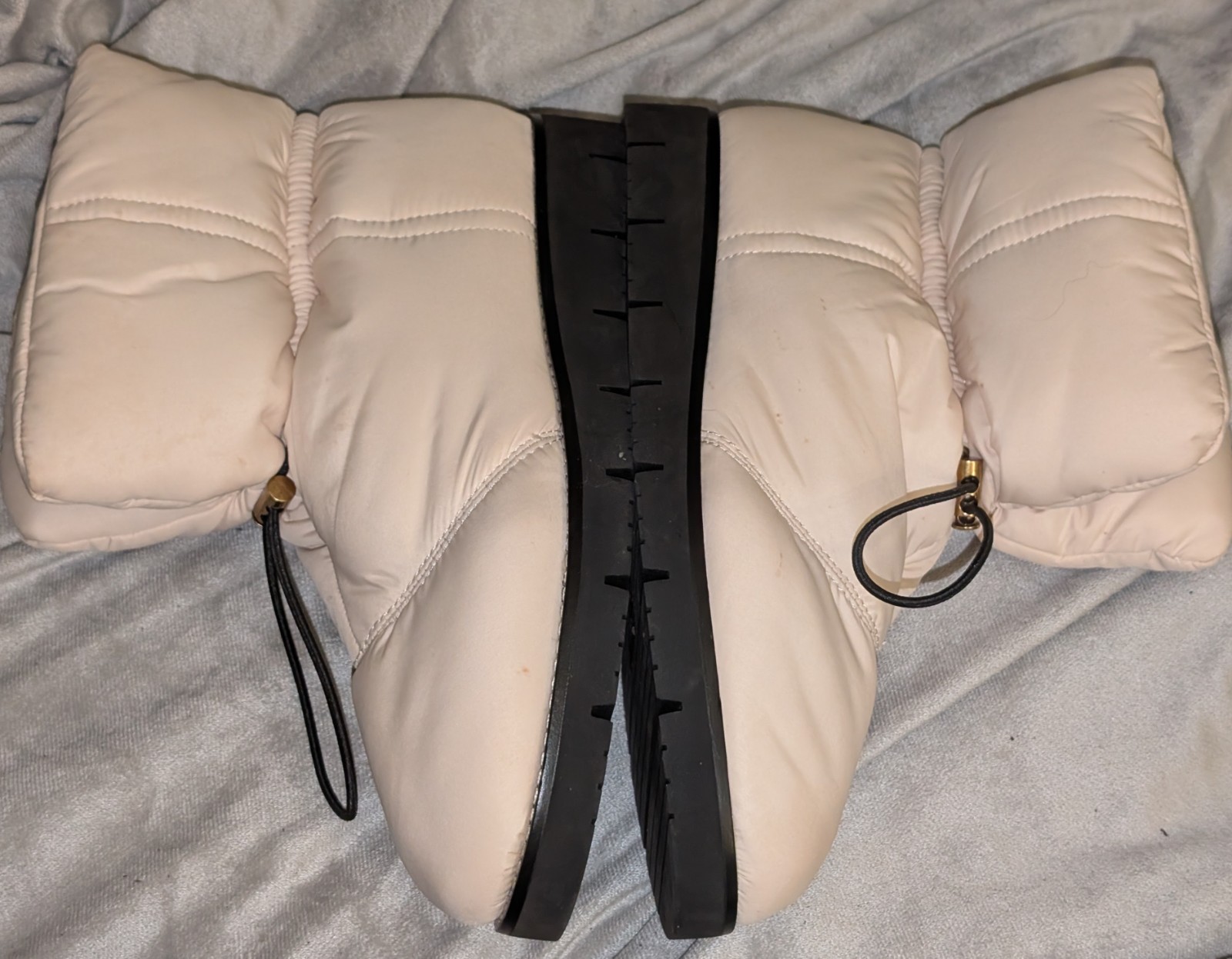 J.Crew Womens Elsa Puffer Boot With Primaloft Dusty Ivory Sz 10