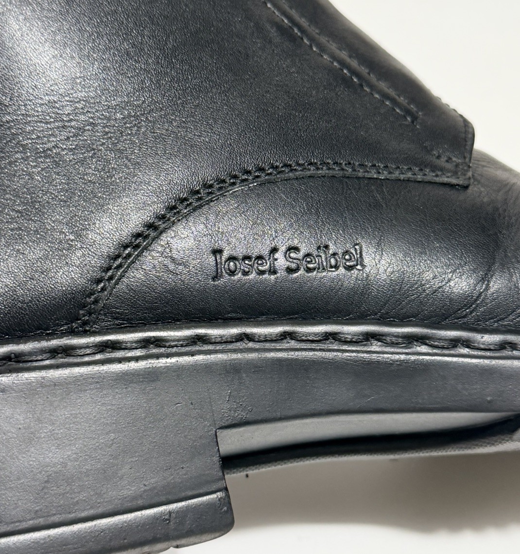Josef Seibel Black Leather Boots Men’s Size US 8, UK 7.5, EU 41