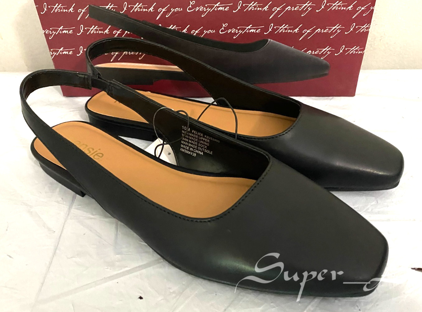 NEW Kensie Women’s Felice Slingback Flats – SIZE 11 – BLACK