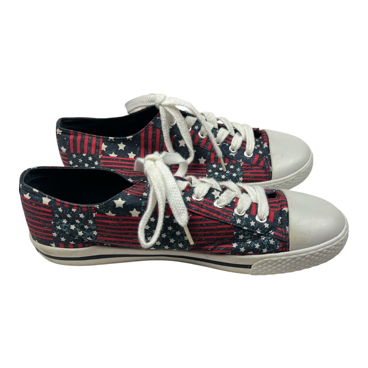 Airwalk Excellent Used Sneakers Women 9.5 Blue Red White Stars Stripes Americana