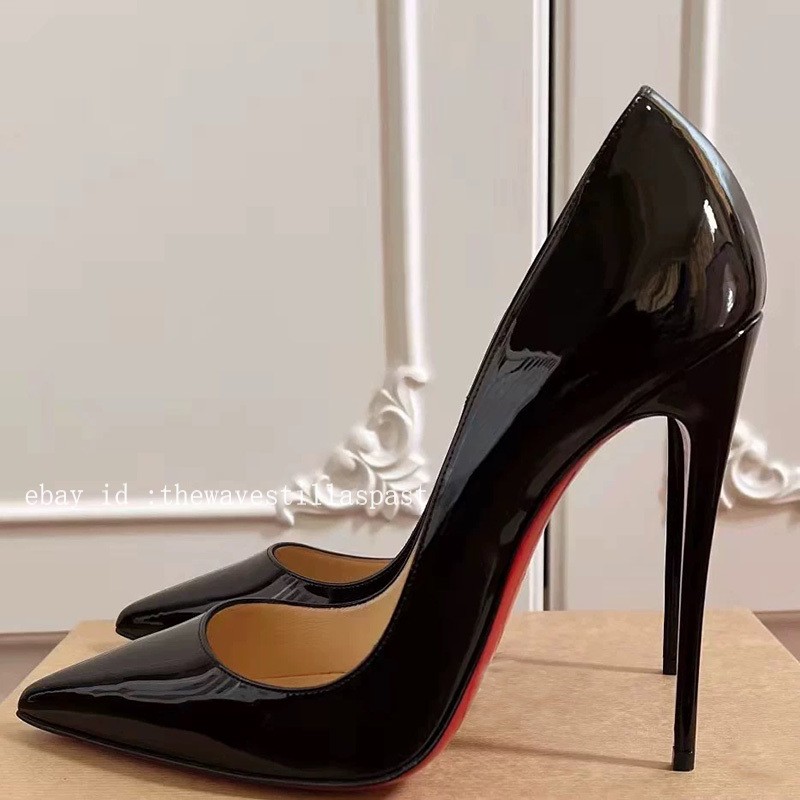 Classic Women’s Sexy Black Patent Pointed-Toe Stiletto High Heels Elegant